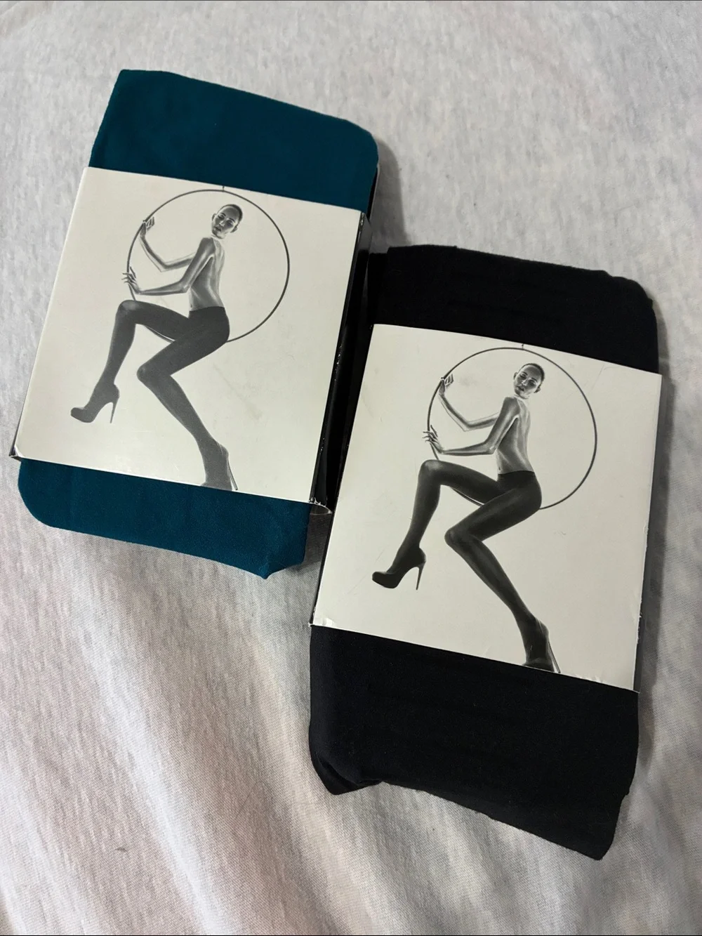Express Women's Black & Teal Hosiery. NWT Size Small